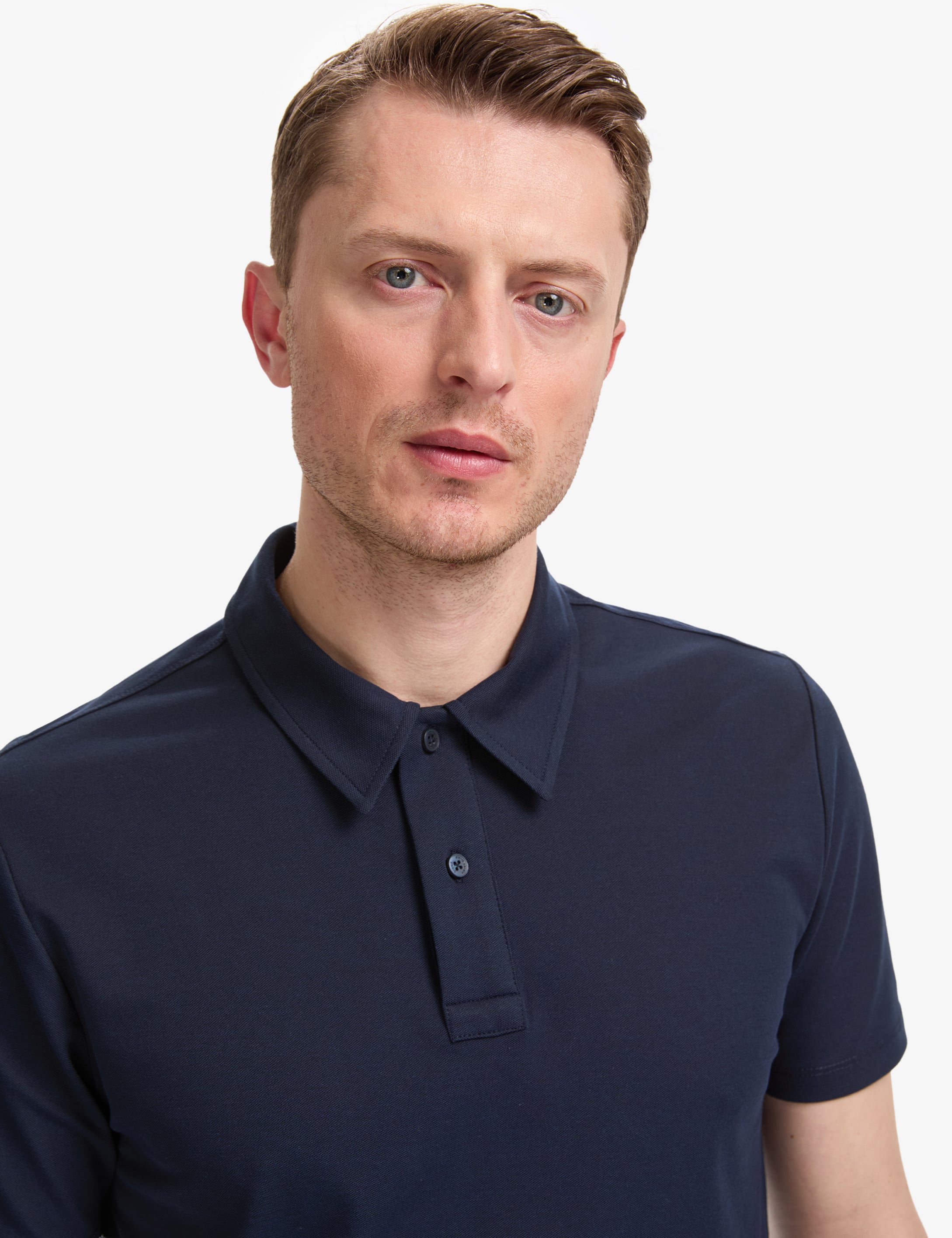 Lacivert Regular Fit Düğmeli Polo Yaka Tişört - Image 3