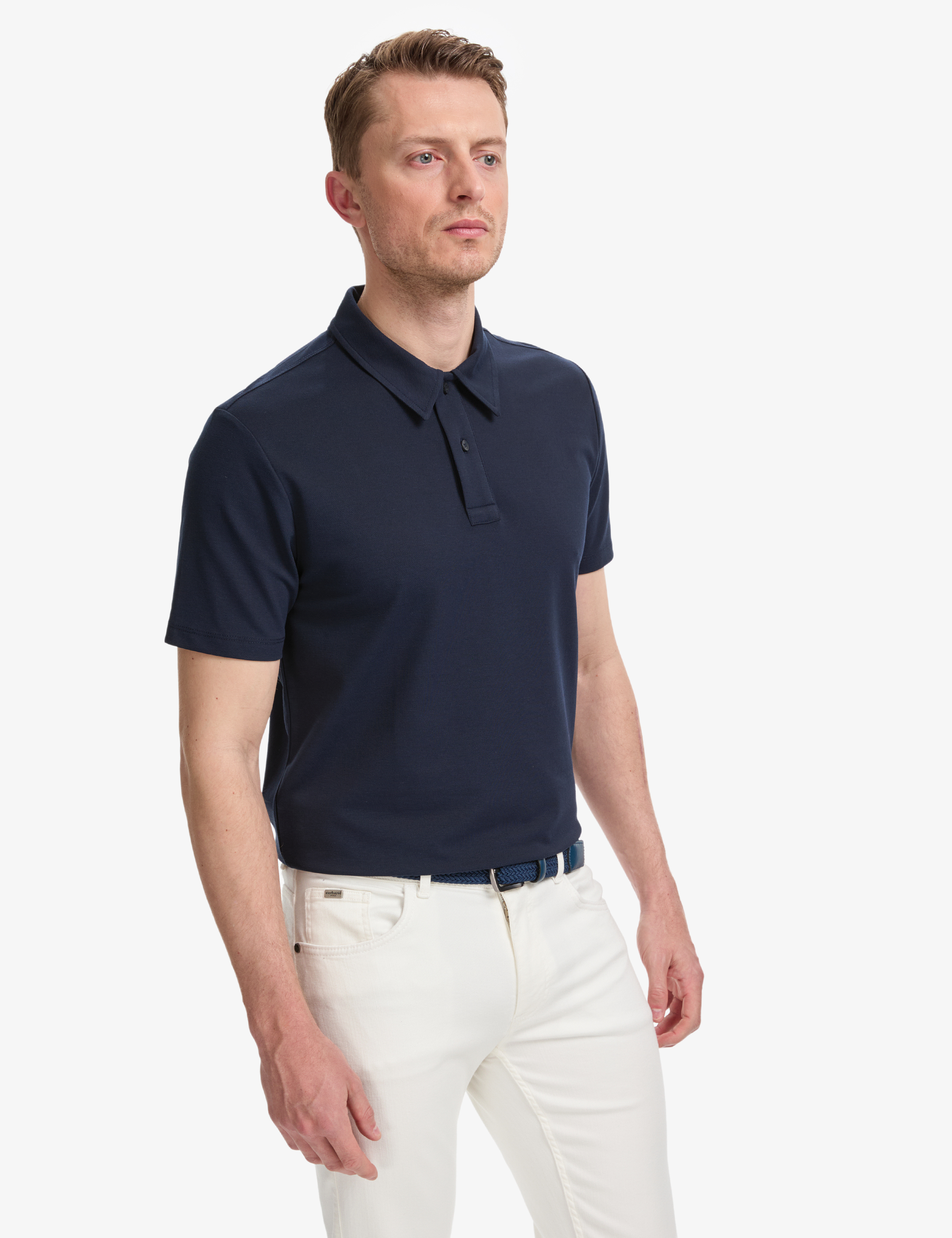Lacivert Regular Fit Düğmeli Polo Yaka Tişört - Image 4