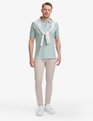 Mint Slim Fit %100 Pamuk Düğmeli Polo Yaka Basic Tişört