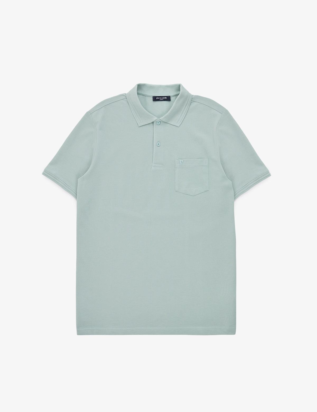 Koyu Mint Regular Fit %100 Pamuk Kıvrılmaz Polo Yaka Basic Tişört - 50325290113