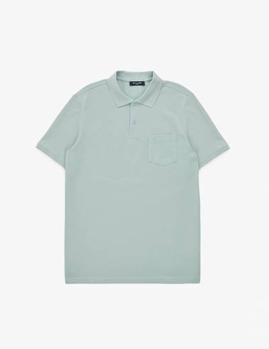 Koyu Mint Regular Fit %100 Pamuk Cepli Kıvrılmaz Düğmeli Polo Yaka Basic Tişört
