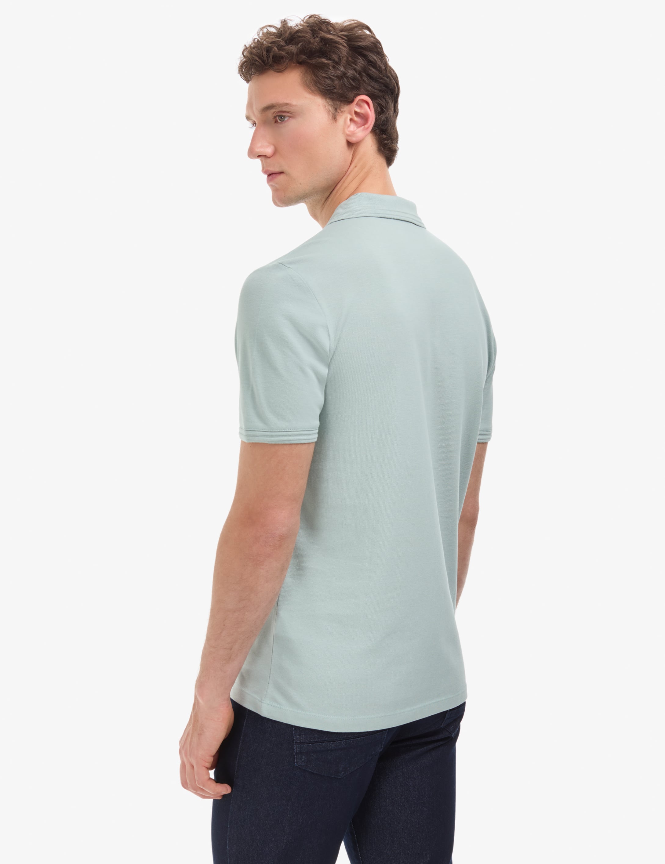Koyu Mint Regular Fit %100 Pamuk Cepli Kıvrılmaz Düğmeli Polo Yaka Basic Tişört - Image 5