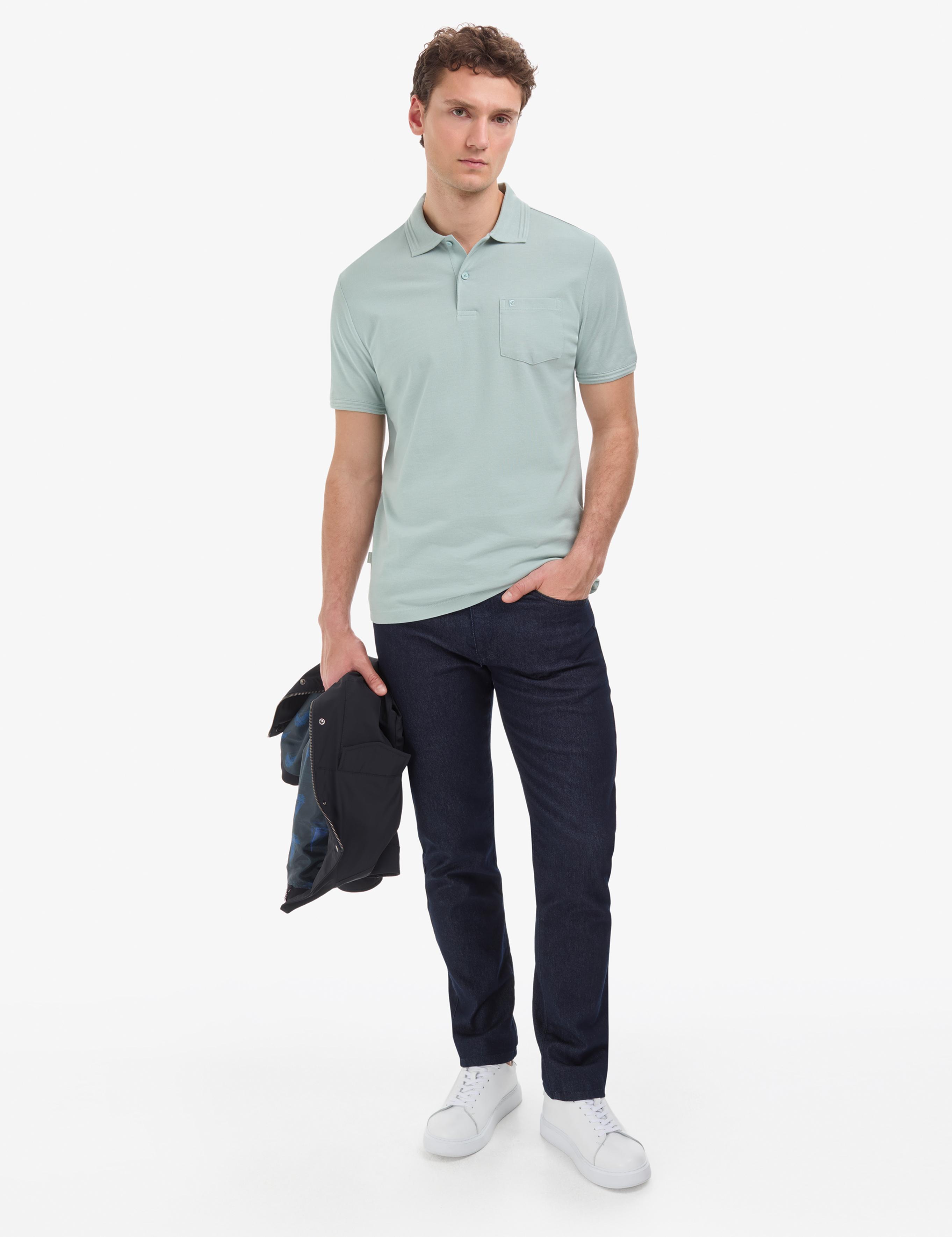 Koyu Mint Regular Fit %100 Pamuk Kıvrılmaz Polo Yaka Basic Tişört