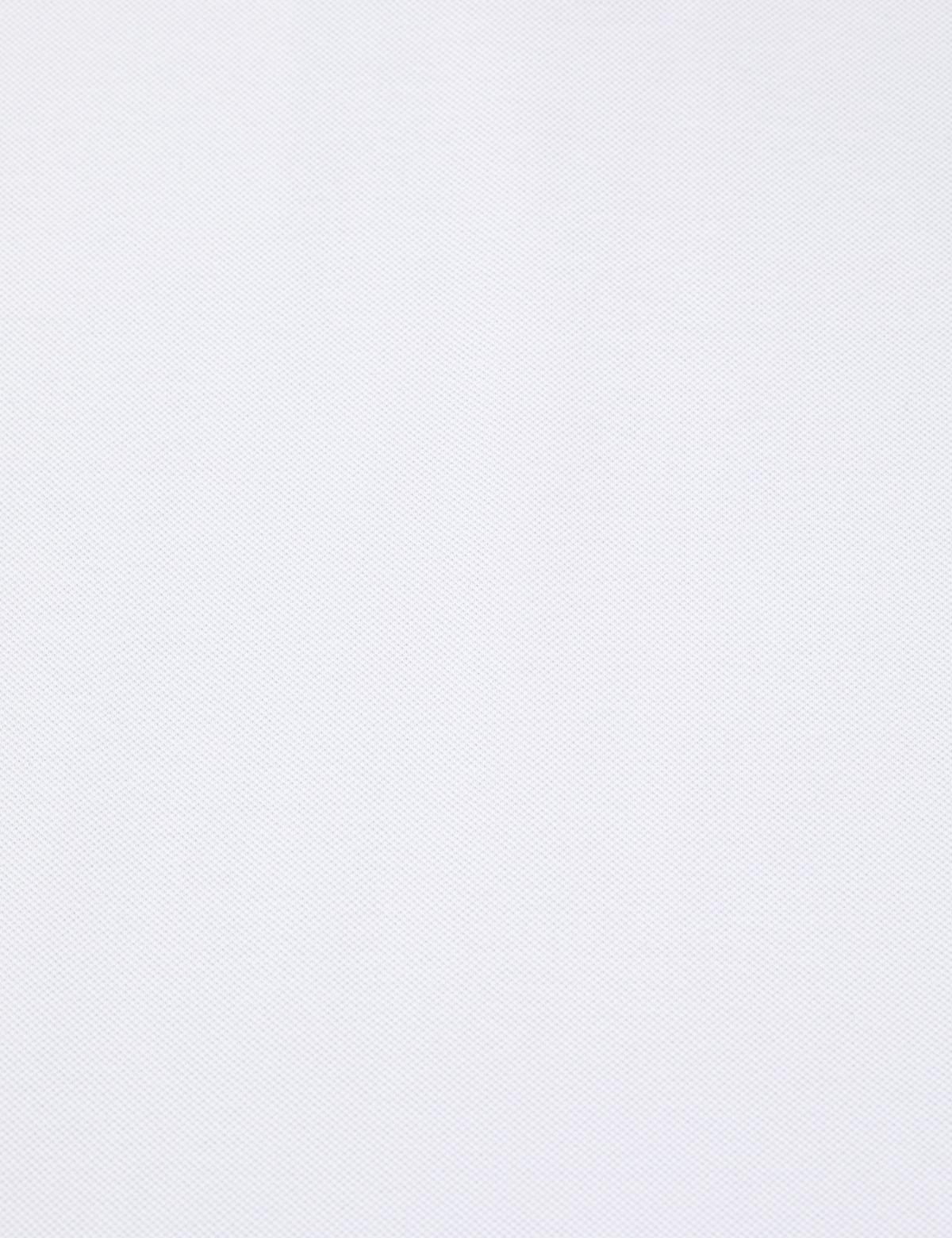 Beyaz Regular Fit %100 Pamuk Kıvrılmaz Polo Yaka Basic Tişört - 50325290012