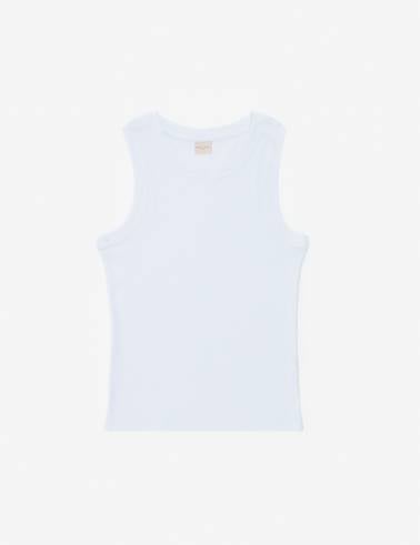 Beyaz Ex. Slim Fit Örme Bluz