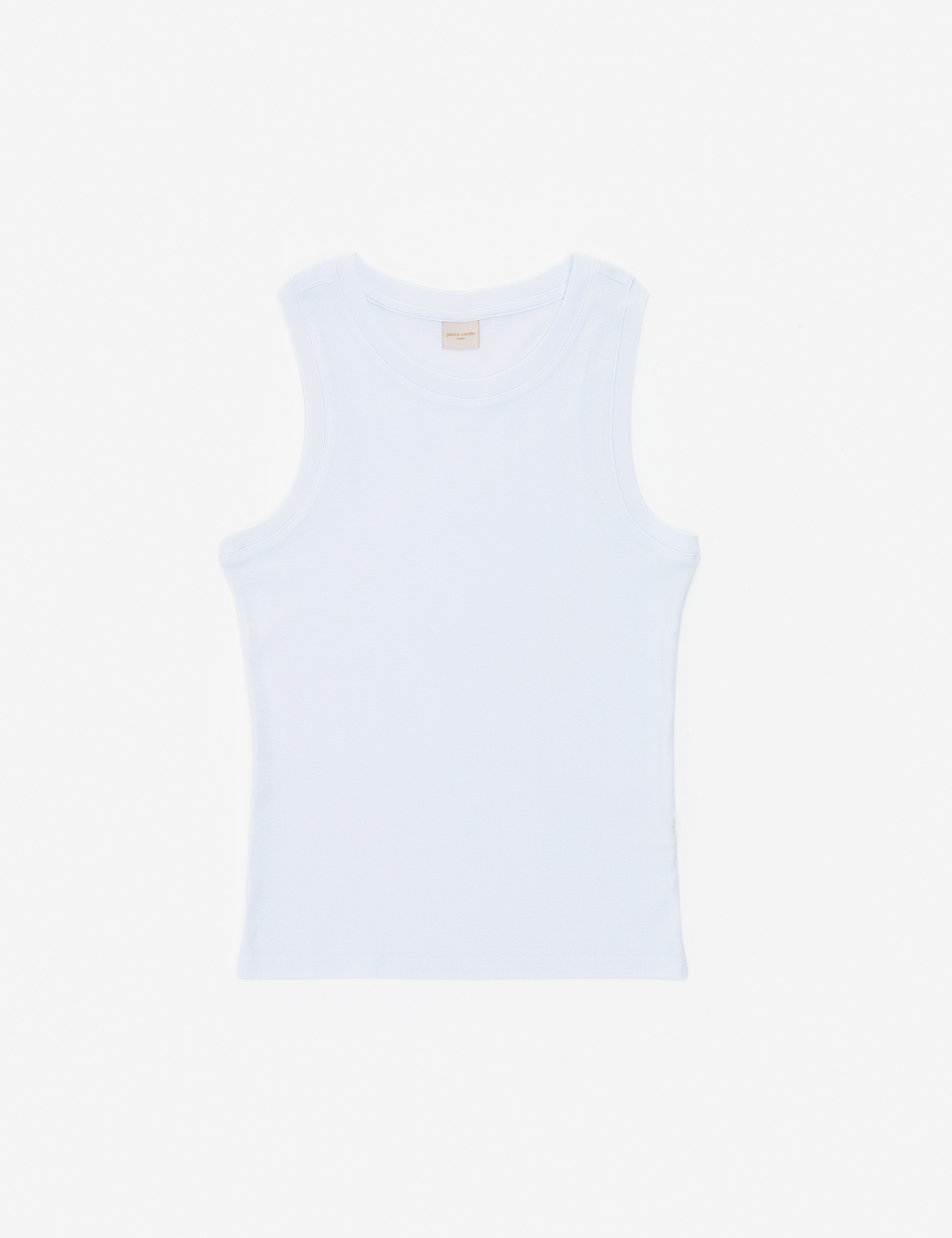 Beyaz Extra Slim Fit Örme Bluz - Image 6
