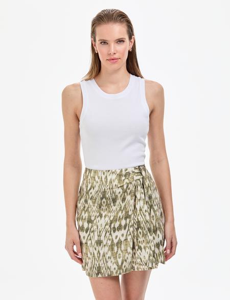 Beyaz Ex. Slim Fit Örme Bluz - 50325446019