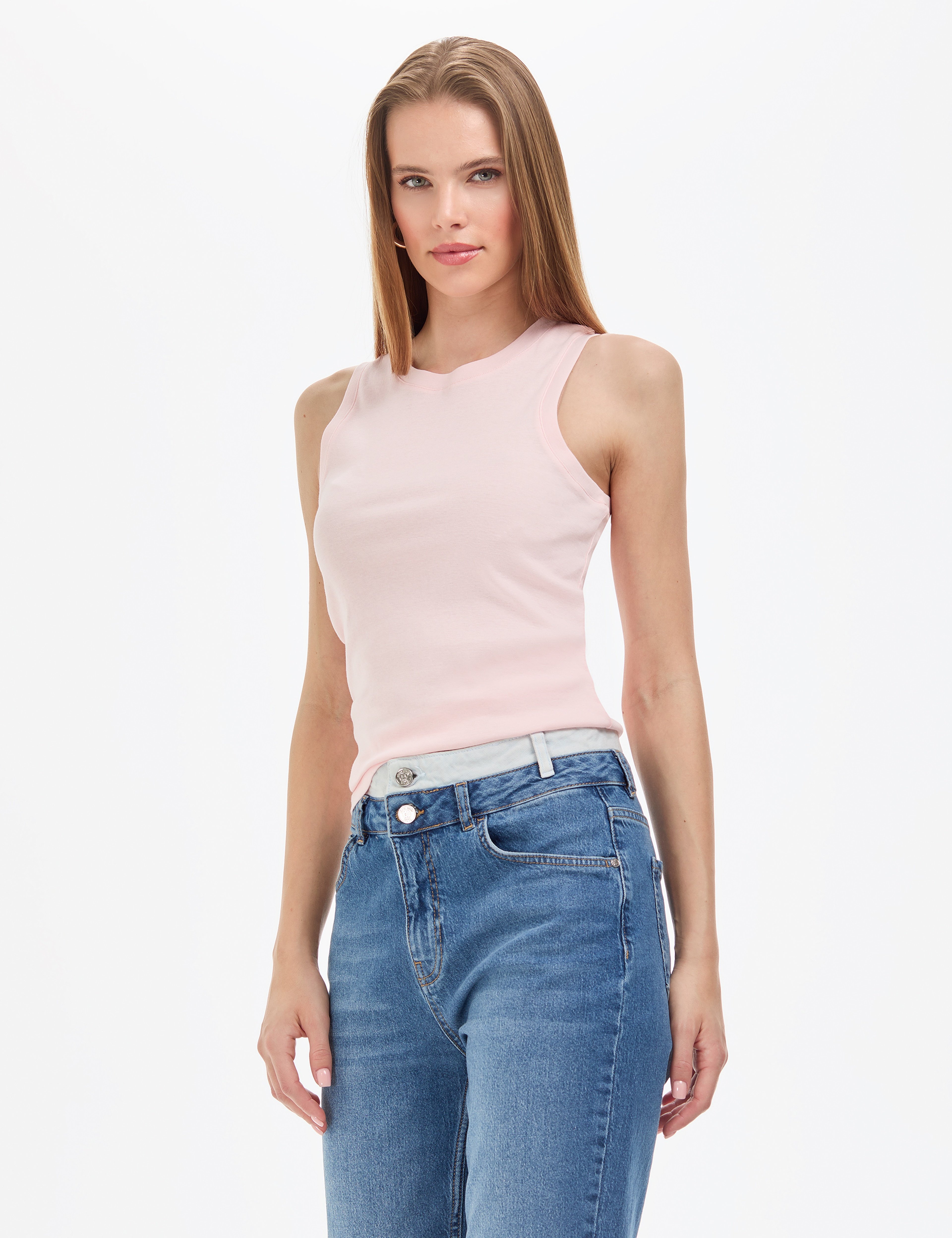 Açık Pembe Extra Slim Fit Örme Bluz