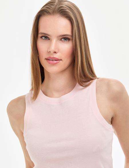 Açık Pembe Ex. Slim Fit Örme Bluz - 50325446025