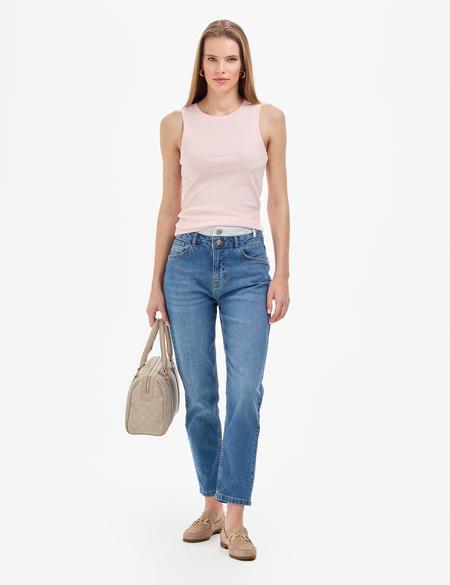 Açık Pembe Ex. Slim Fit Örme Bluz - 50325446025