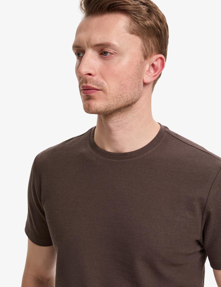 Koyu Kahverengi Regular Fit Tişört