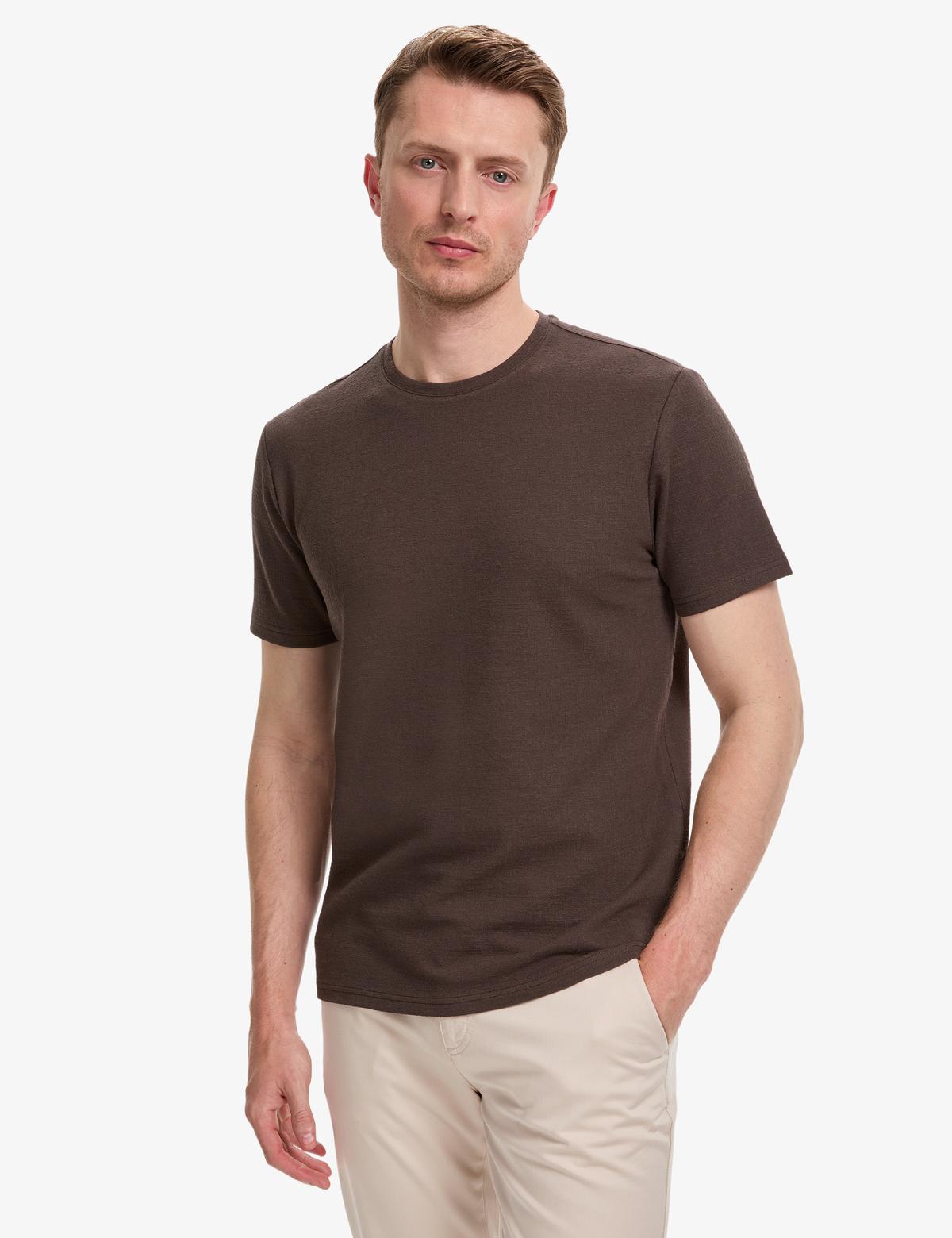 Koyu Kahverengi Regular Fit Tişört