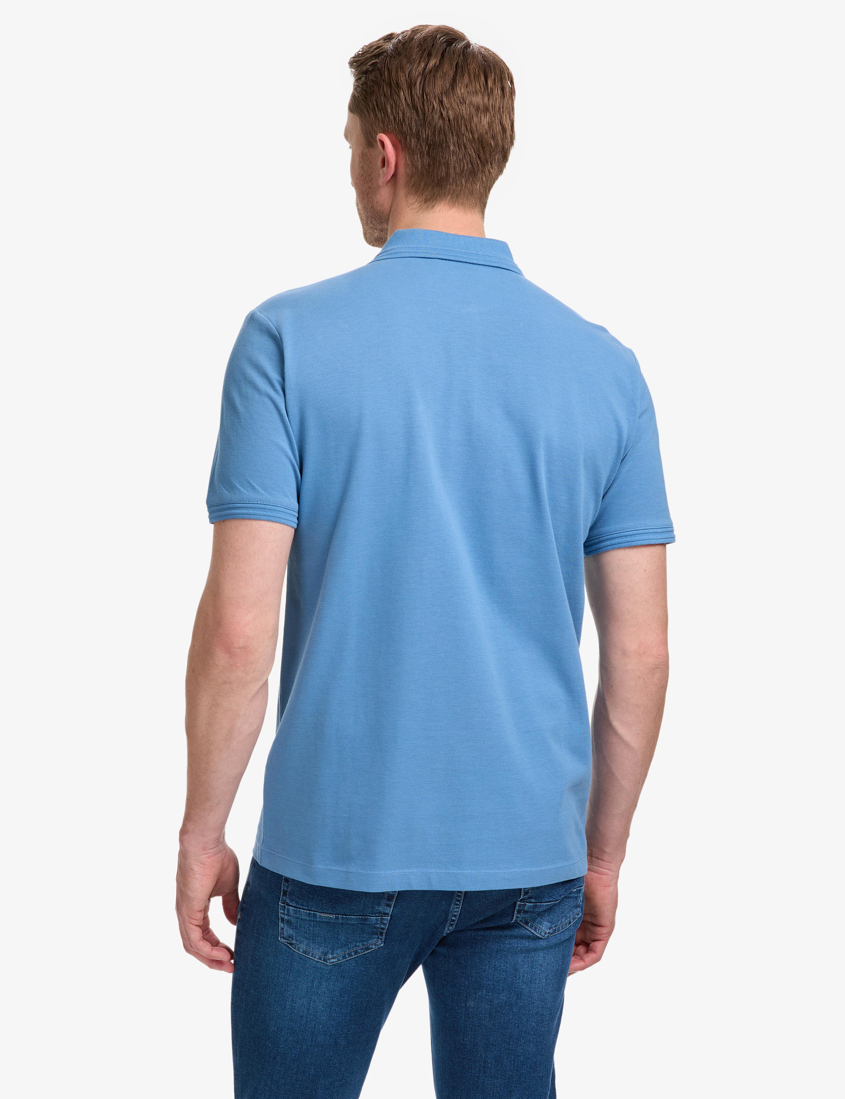 Koyu Mavi Regular Fit %100 Pamuk Kıvrılmaz Polo Yaka Basic Tişört