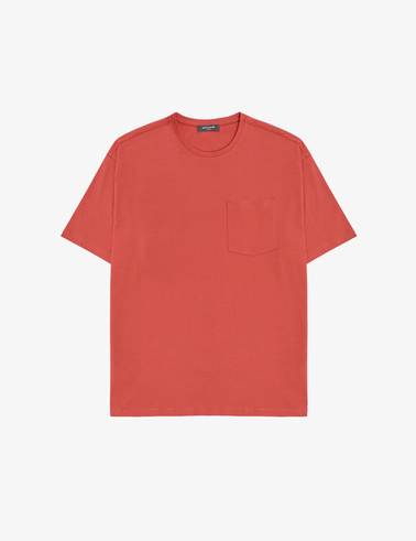 Kiremit Comfort Fit %100 Pamuk Bisiklet Yaka Basic Tişört