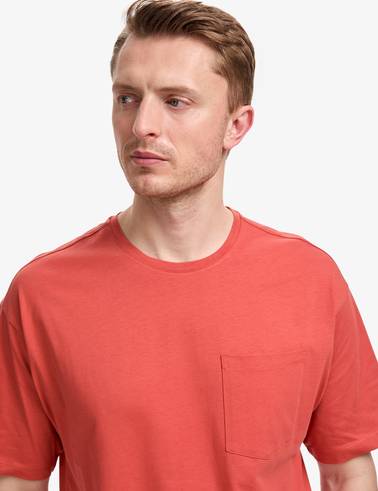 Kiremit Comfort Fit %100 Pamuk Bisiklet Yaka Basic Tişört