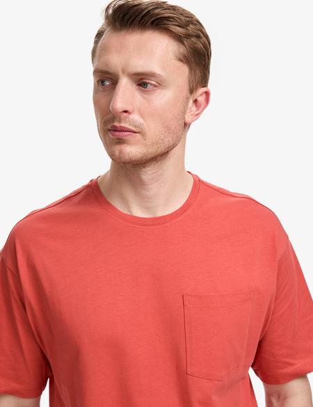 Kiremit Comfort Fit %100 Pamuk Bisiklet Yaka Basic Tişört - 50325300044