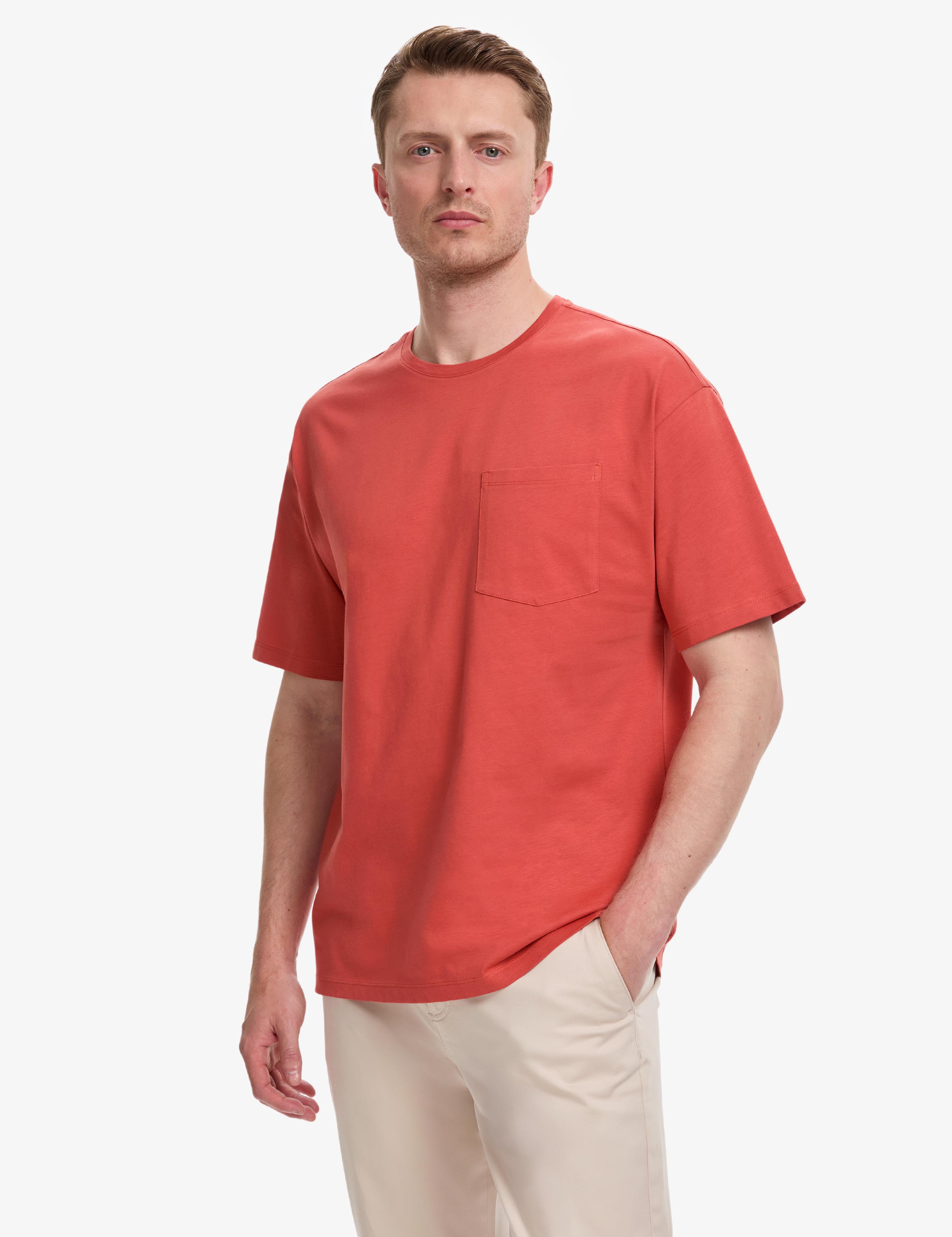 Kiremit Comfort Fit %100 Pamuk Bisiklet Yaka Basic Tişört