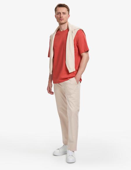 Kiremit Comfort Fit %100 Pamuk Bisiklet Yaka Basic Tişört - 50325300044