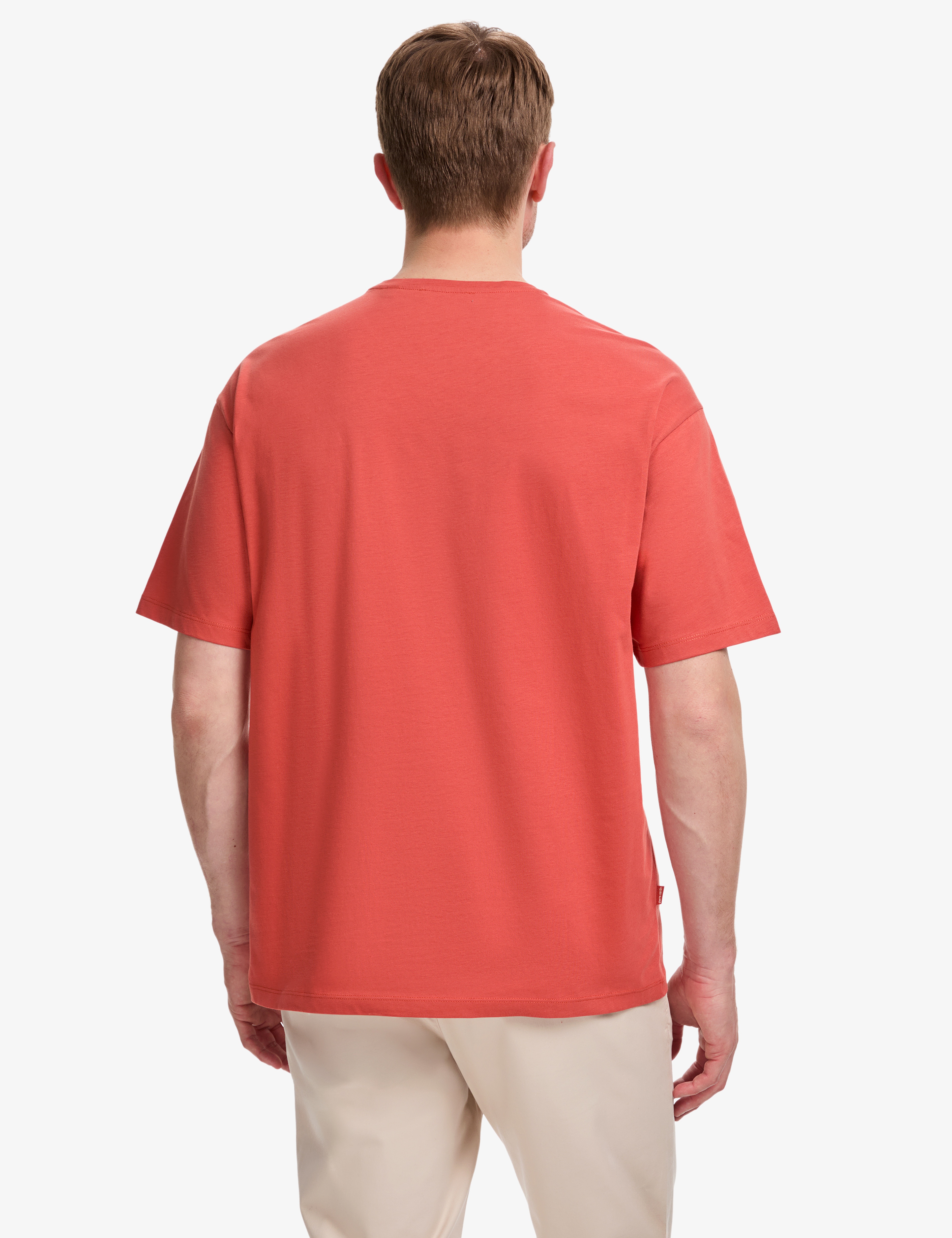 Kiremit Comfort Fit %100 Pamuk Bisiklet Yaka Basic Tişört - Image 5