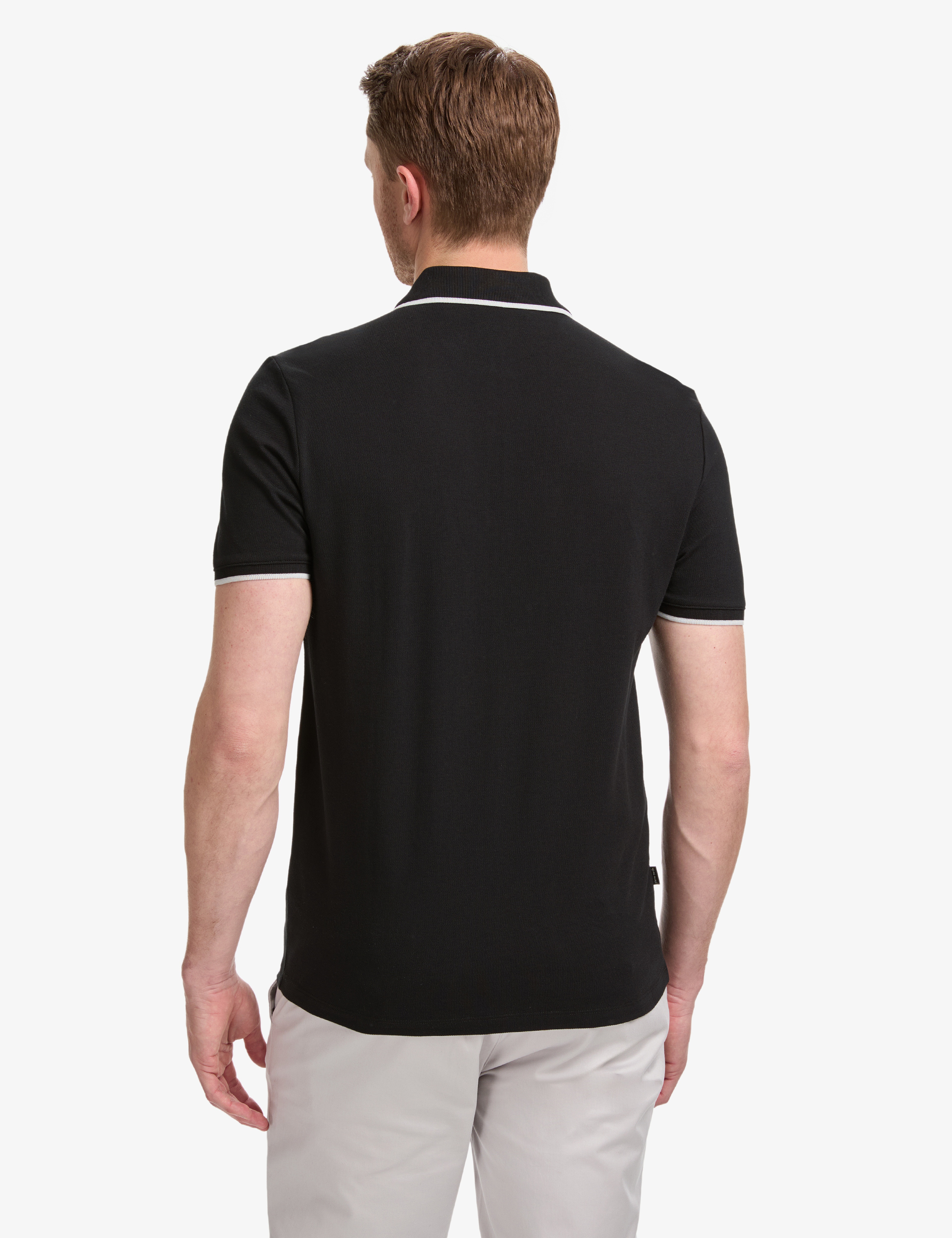 Siyah Slim Fit %100 Pamuk Fermuarlı Polo Yaka Tişört - Image 5