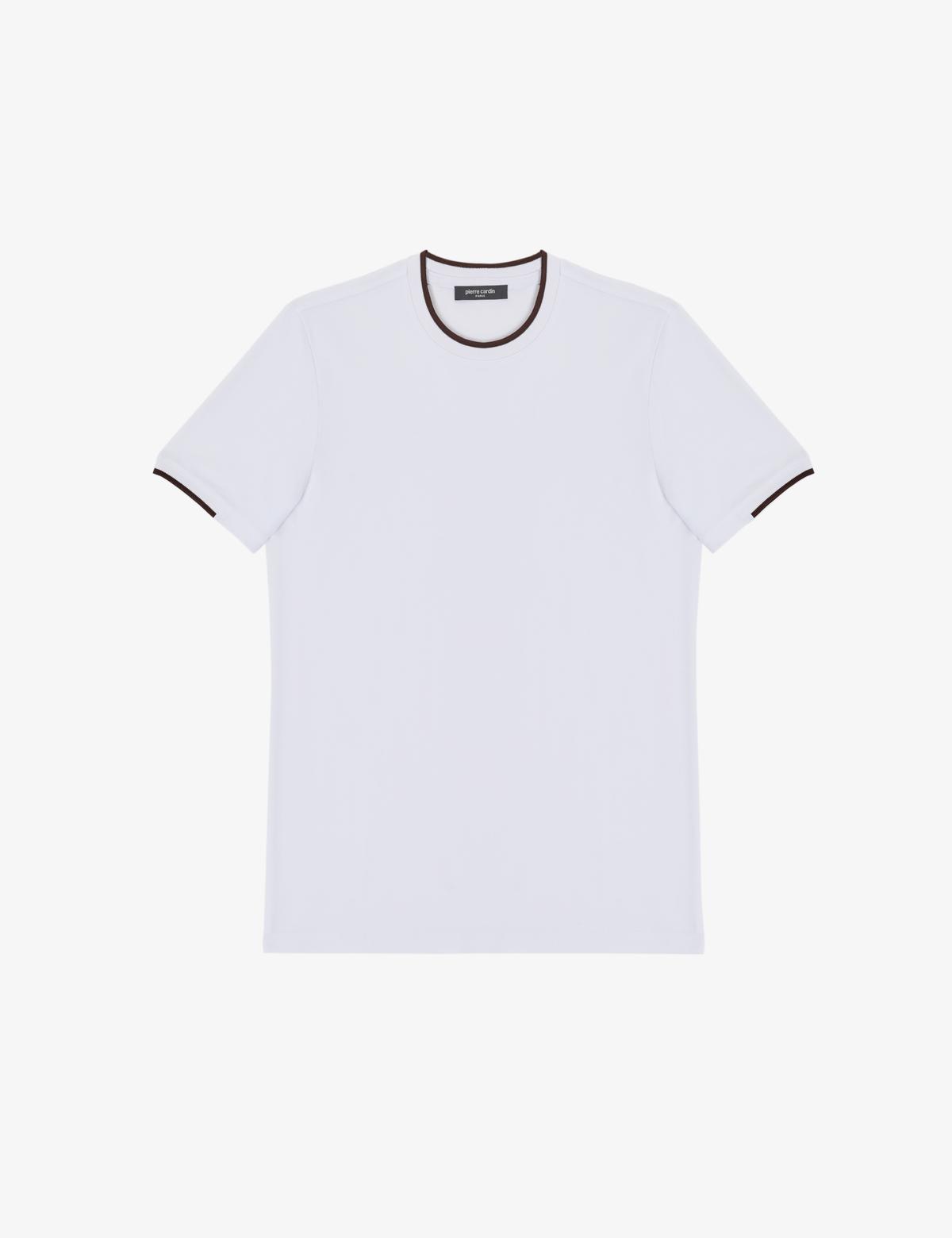 Beyaz Slim Fit Tişört - 50327865009