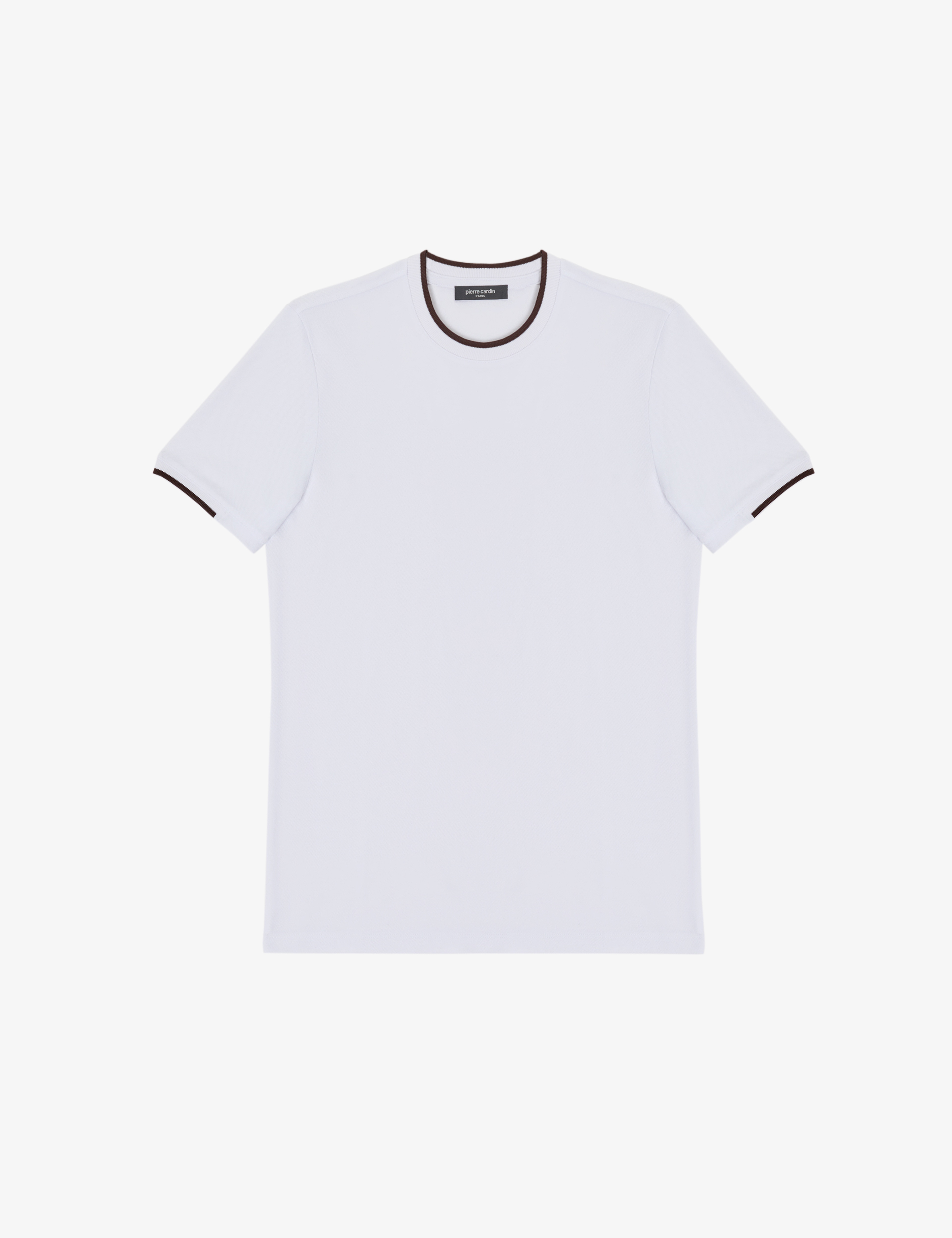 Beyaz Slim Fit %100 Pamuk Bisiklet Yaka Tişört