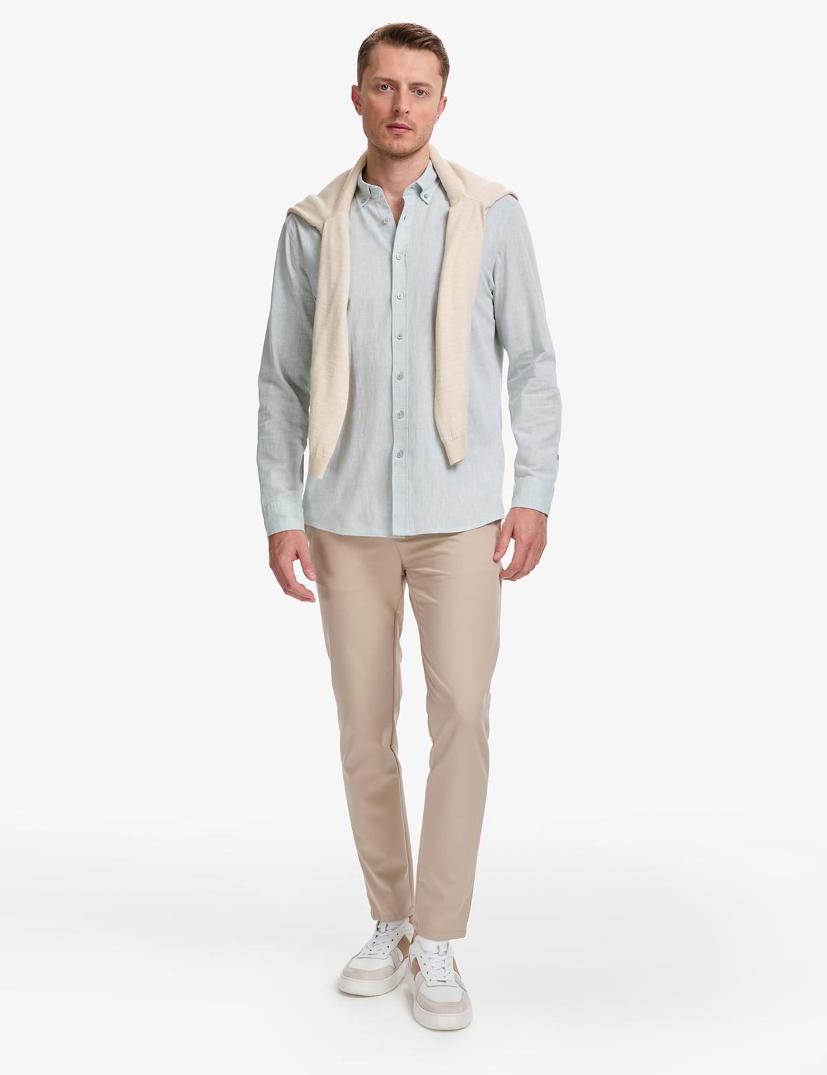 Bej Kumaş Pantolon - 50324281239