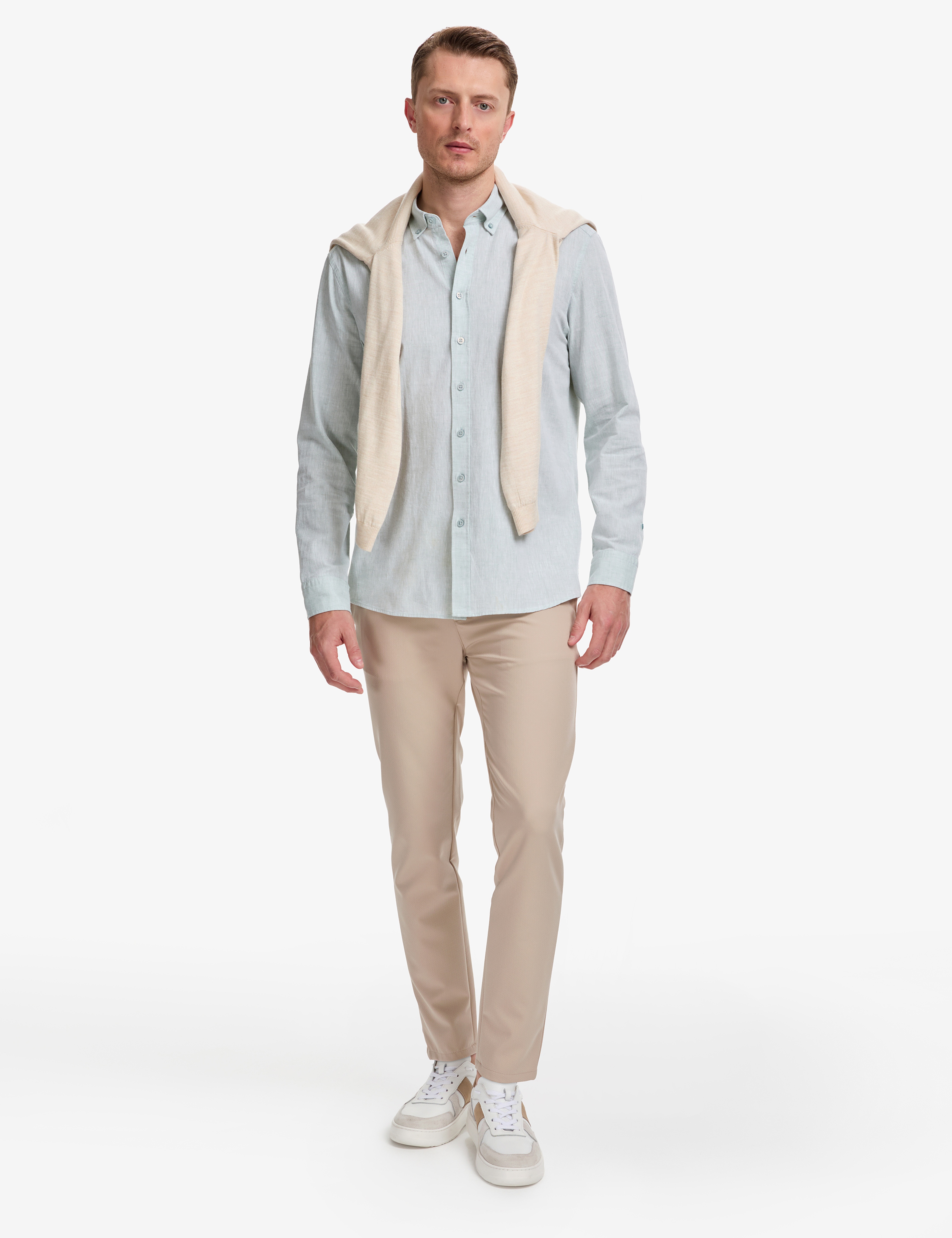 Bej Klasik Jogger Pantolon