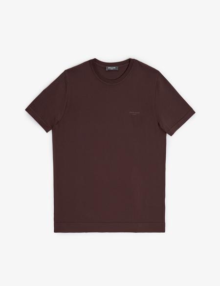 Koyu Kahverengi Slim Fit Bisiklet Yaka Triko Tişört - 50320807078