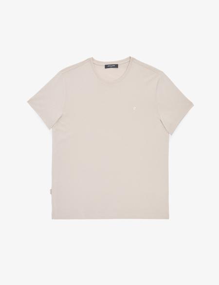 Bej Slim Fit %100 Pamuk Bisiklet Yaka Basic Tişört - 50325307033