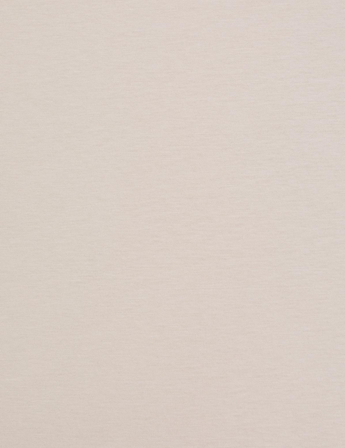 Bej Slim Fit %100 Pamuk Bisiklet Yaka Basic Tişört - 50325307033