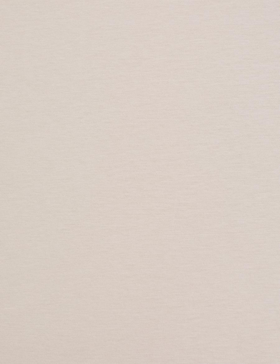 Bej Slim Fit %100 Pamuk Bisiklet Yaka Basic Tişört