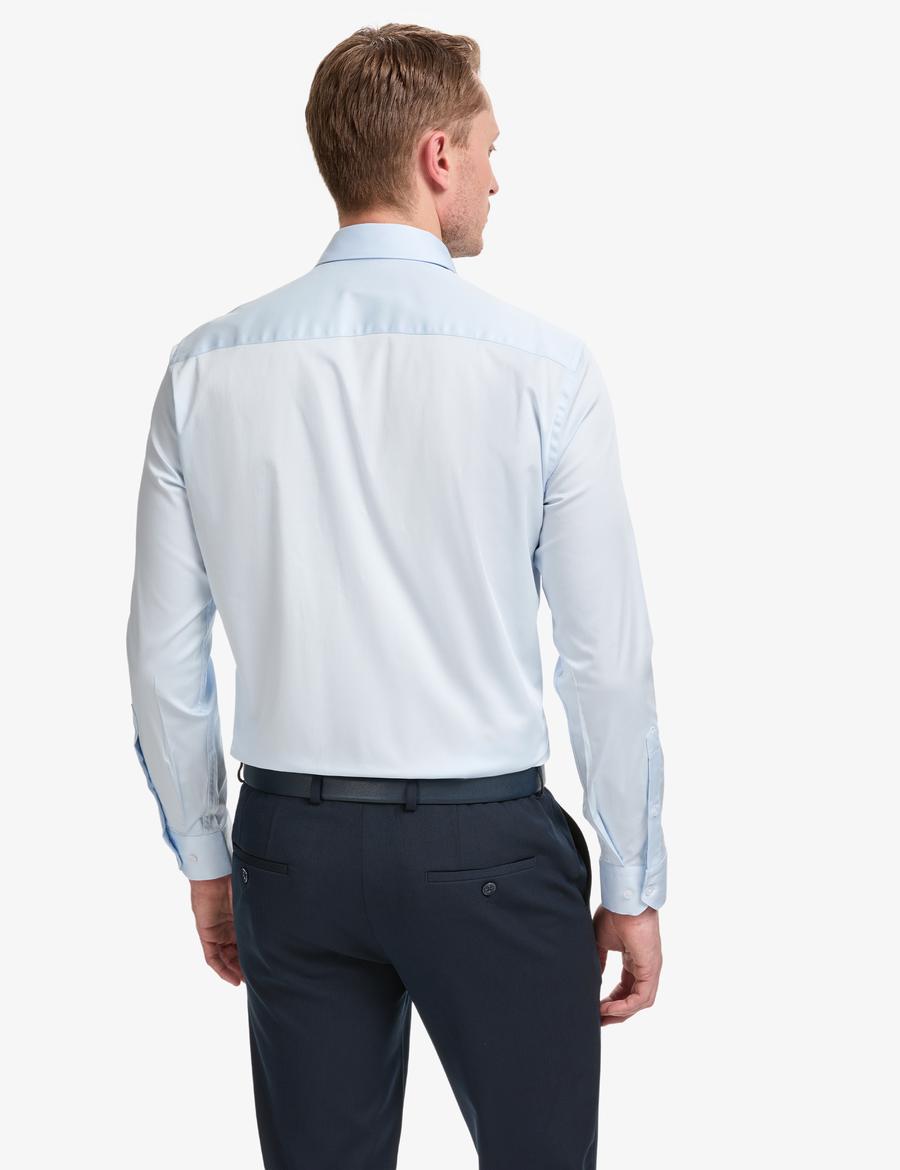 Açık Mavi Slim Fit Uzun Kollu Basic Gömlek