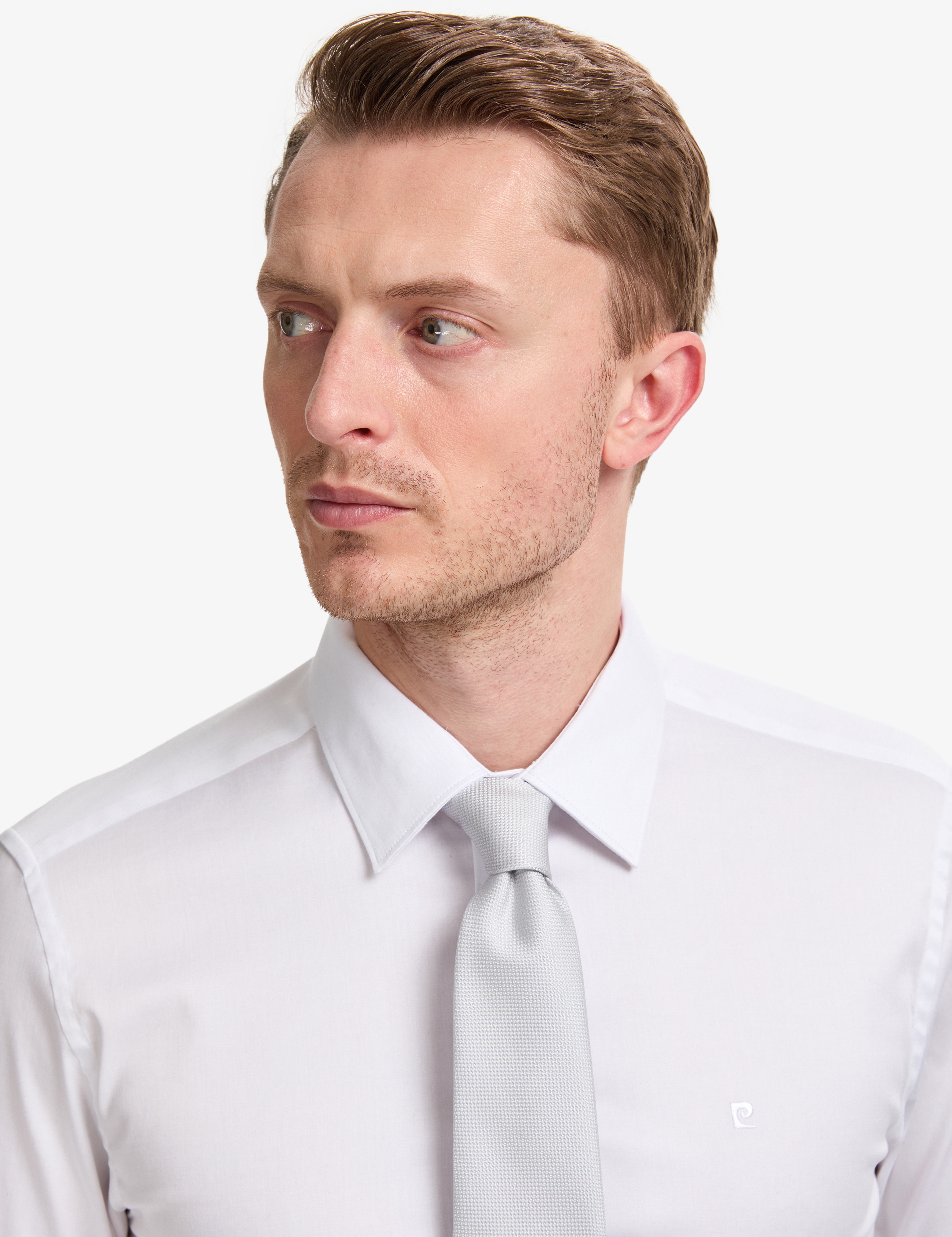 Beyaz Slim Fit Uzun Kollu Esnek Basic Gömlek - Image 2