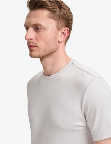 Açık Gri Regular Fit Bisiklet Yaka Basic Tişört