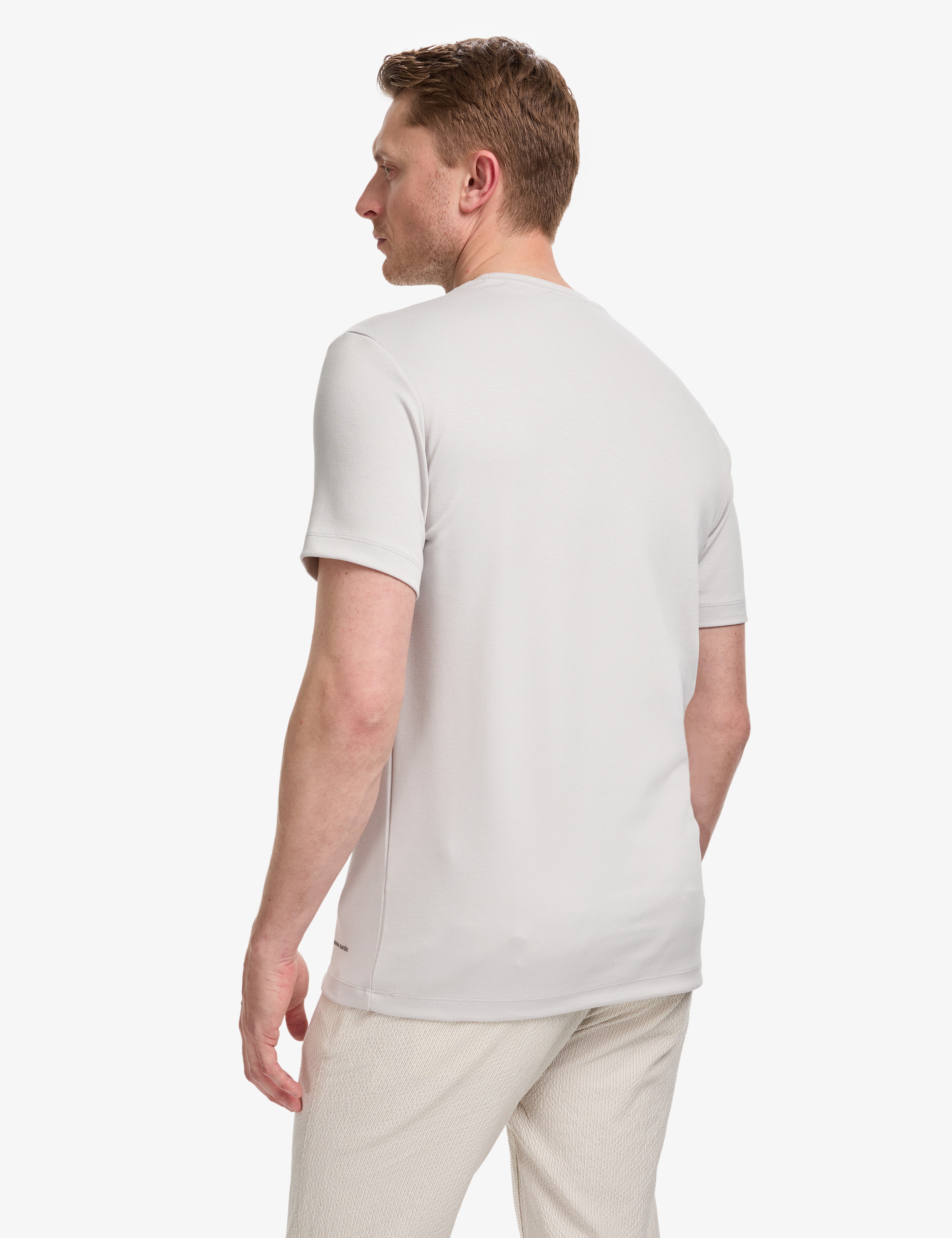 Açık Gri Regular Fit Bisiklet Yaka Basic Tişört