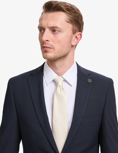 Lacivert Slim Fit Mono Yaka Takım Elbise