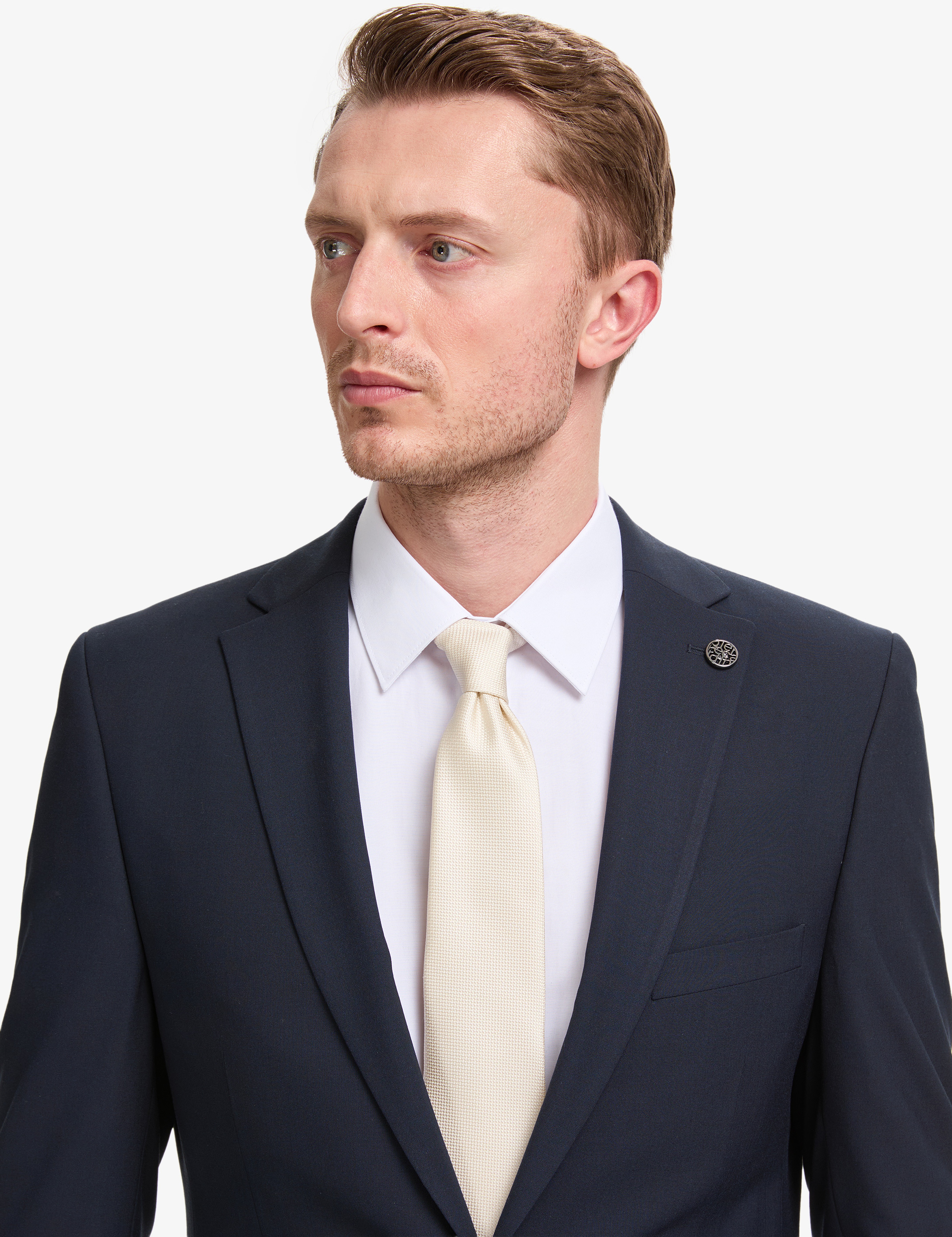 Lacivert Slim Fit Mono Yaka Takım Elbise - Image 2