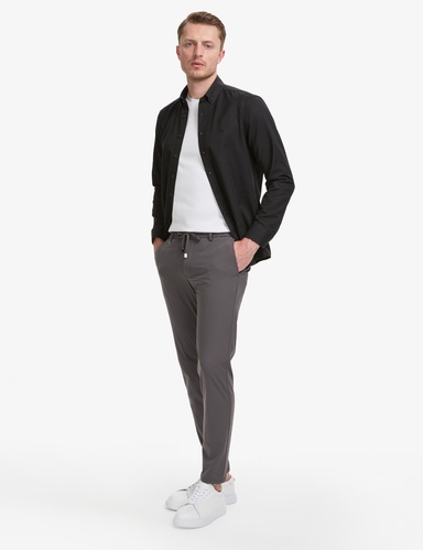 Füme Ex. Slim Fit Beli Kordonlu Klasik Jogger Pantolon