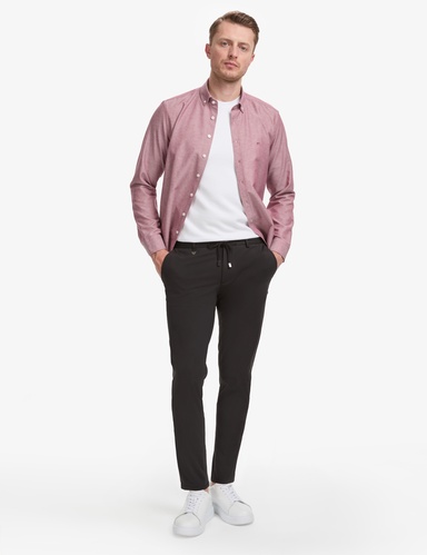 Siyah Ex. Slim Fit Beli Kordonlu Klasik Jogger Pantolon