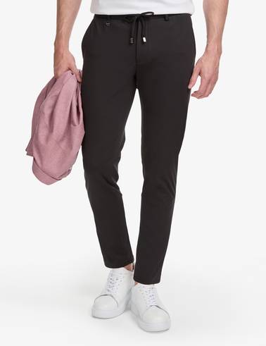 Siyah Ex. Slim Fit Beli Kordonlu Klasik Jogger Pantolon