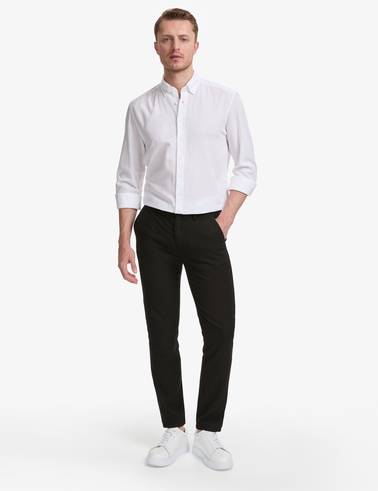 Siyah Slim Fit Kanvas Pantolon