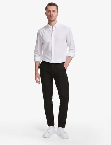 Siyah Slim Fit Kanvas Pantolon
