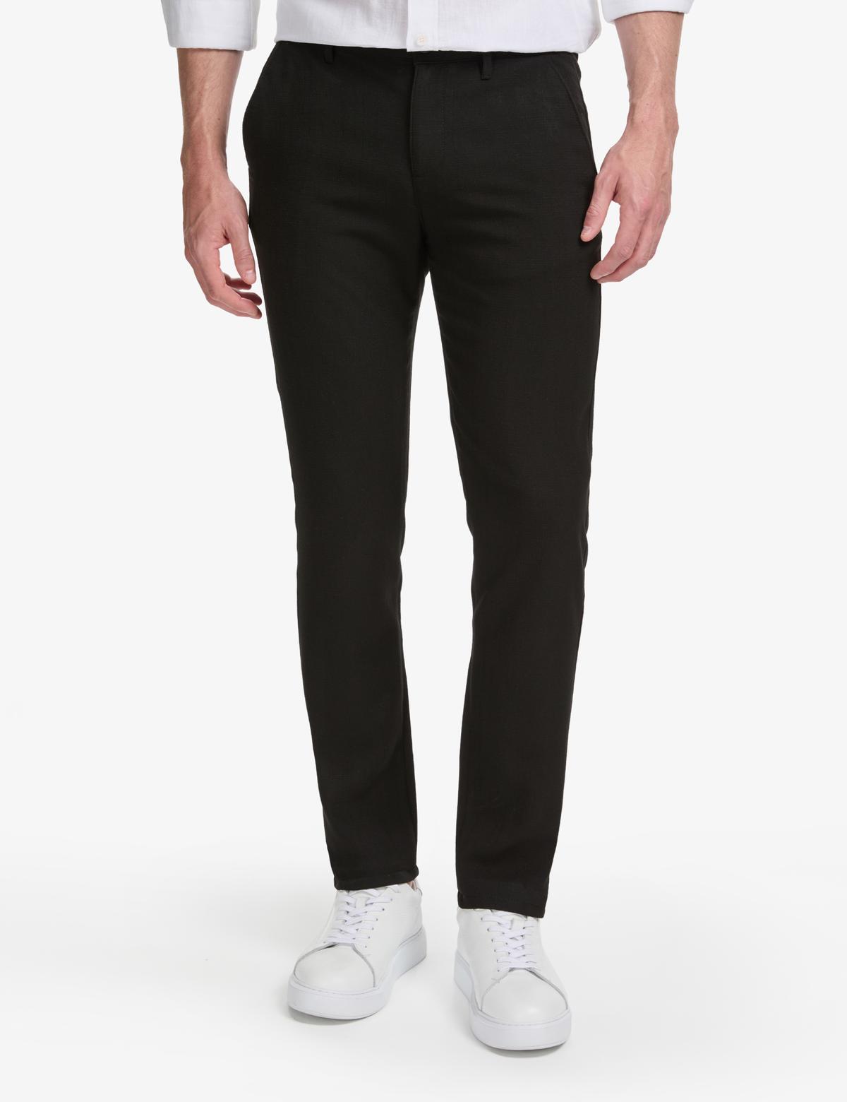 Siyah Slim Fit Kanvas Pantolon - 50320822287