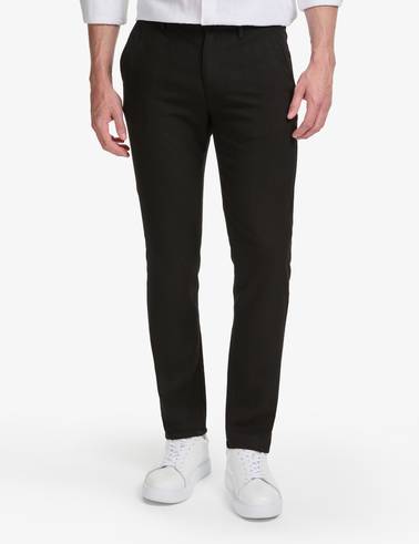Siyah Slim Fit Kanvas Pantolon