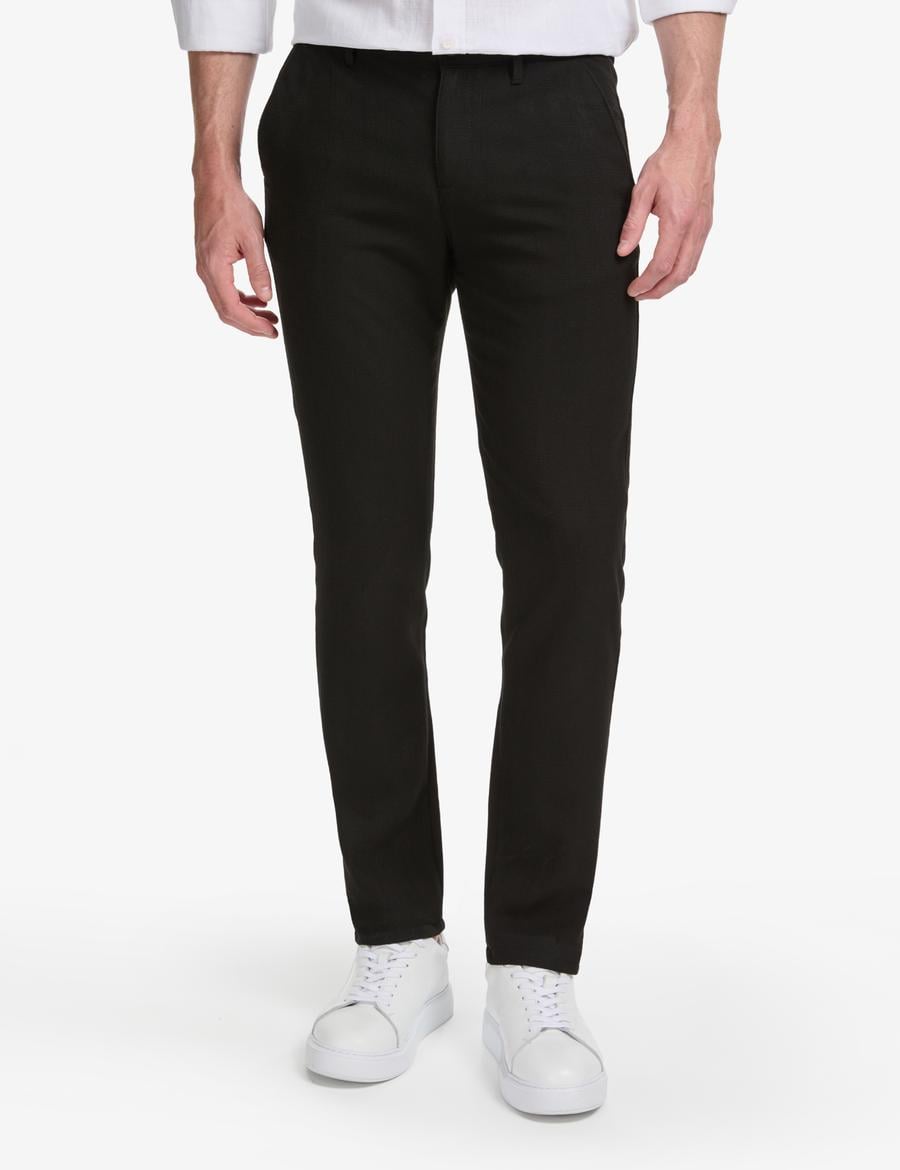 Siyah Slim Fit Kanvas Pantolon