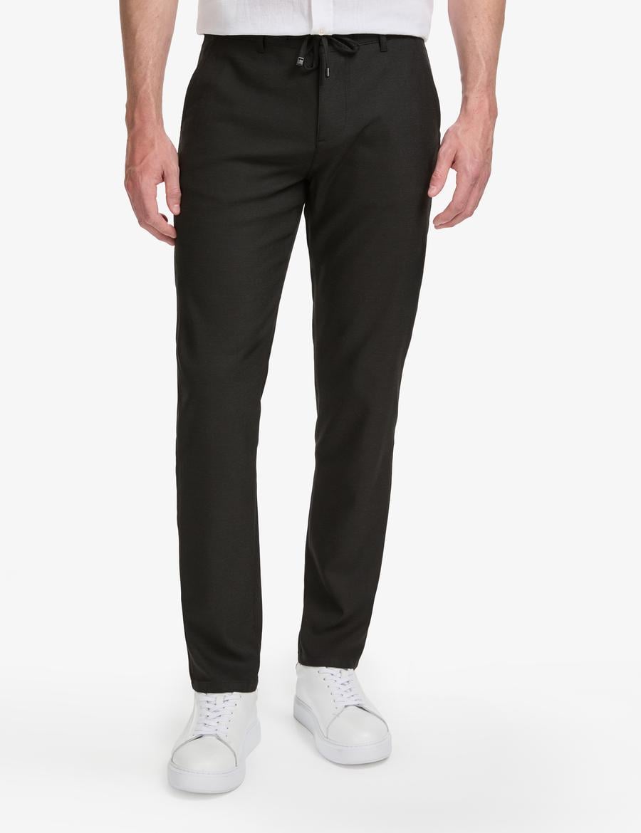 Siyah Slim Fit Kanvas Pantolon