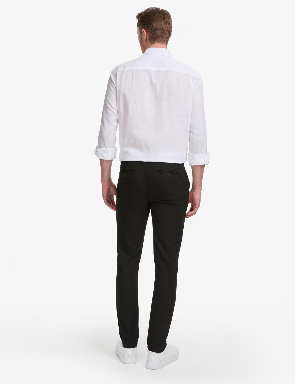 Siyah Slim Fit Kanvas Pantolon - 50320822287
