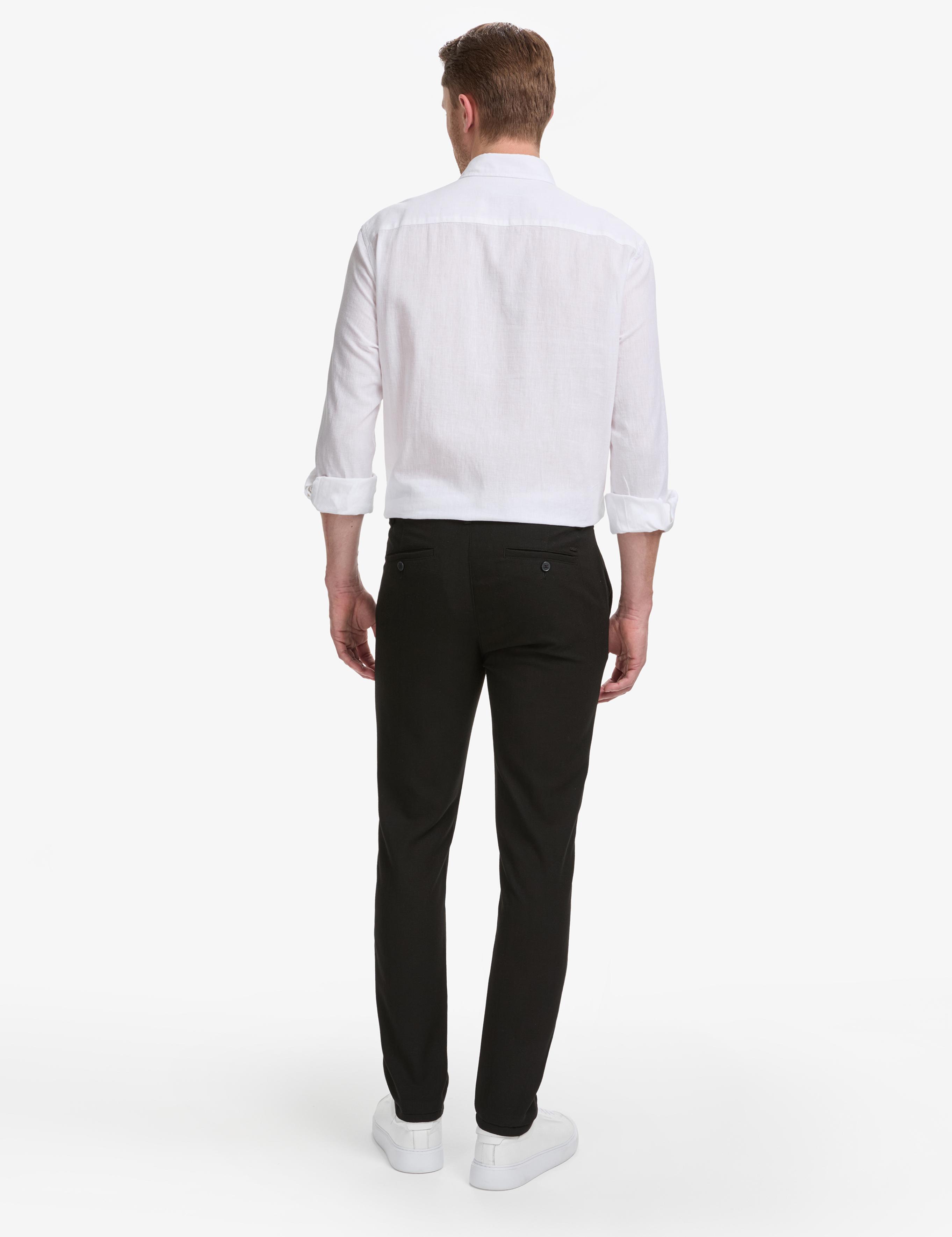Siyah Slim Fit Kanvas Pantolon
