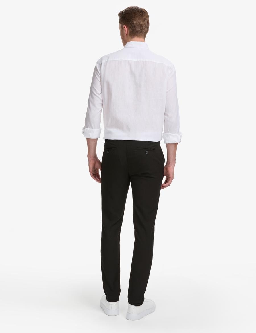 Siyah Slim Fit Kanvas Pantolon